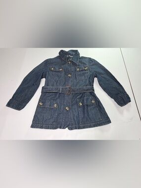 Sportmax Code Linen Cotton Belted Utility Tunic Jacket Blazer Blue Italy S